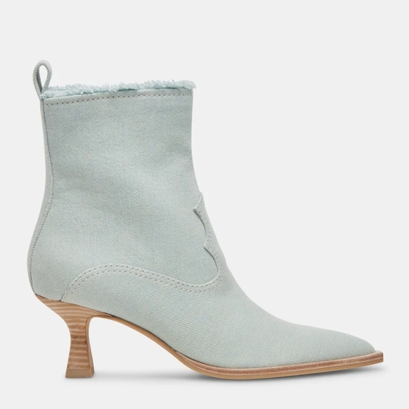 🔹️ Dolce Vita🔹️Light Blue Denim Austin Heel Boots - Picture 1 of 9